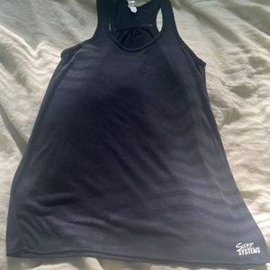 A Black Loose Fit Athletic Tank Top